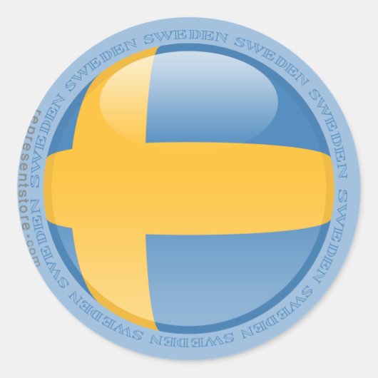 Schwedische Blasen-Flagge Runder Aufkleber (Vorderseite)