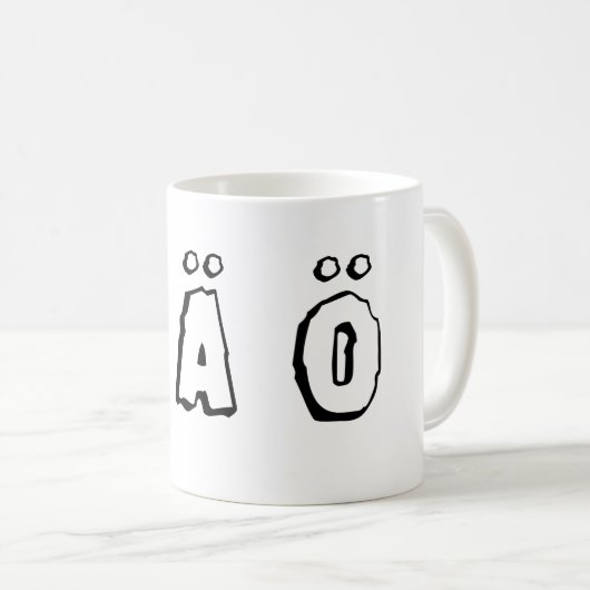 Schwedische Buchstaben (å ä ö) Kaffeetasse (VorderseiteRechts)