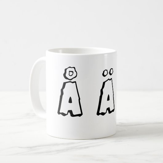 Schwedische Buchstaben (å ä ö) Kaffeetasse (Vorderseite Links)