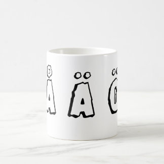 Schwedische Buchstaben (å ä ö) Kaffeetasse