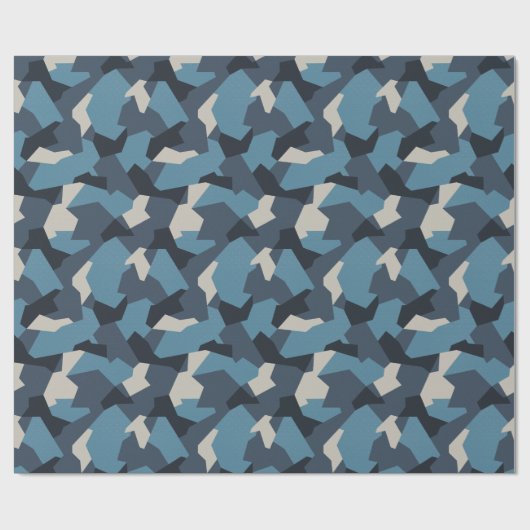 Schwedische Camouflage Advanced Blue Geschenkpapier (Flach)