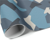 Schwedische Camouflage Advanced Blue Geschenkpapier (Rolleneckpunkt)