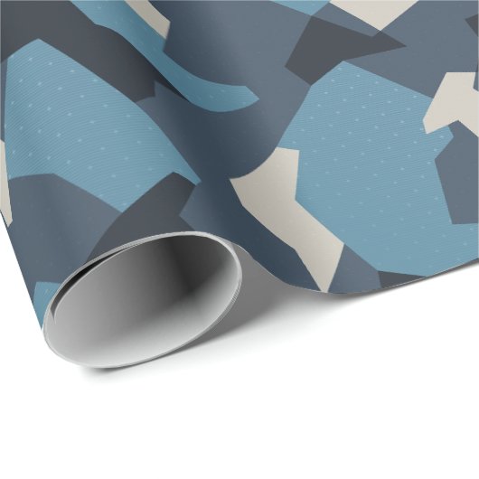 Schwedische Camouflage Advanced Blue Geschenkpapier (Rolleneckpunkt)