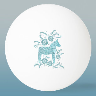 Schwedische Dala Horse Aquamarine Kunst des grünen Tischtennisball