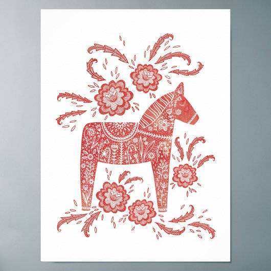 Schwedische Dala Horse Art Poster