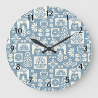Schwedische Dala Horse Collage in Slate Blue