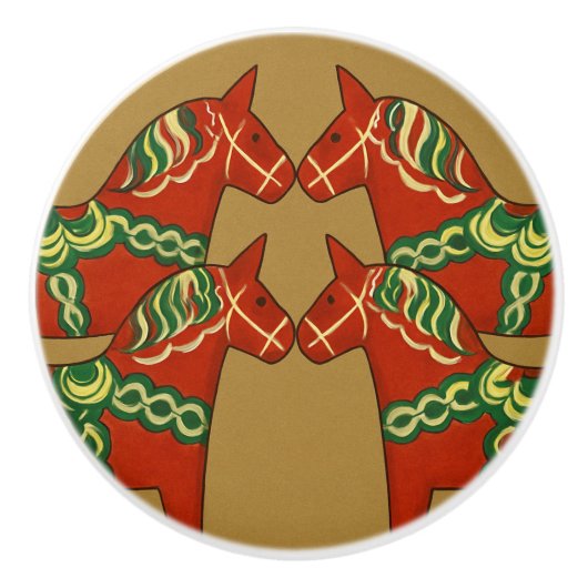 Schwedische Dala Horse Cotattcore Keramikknauf (Vorderseite)