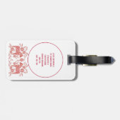 Schwedische Dala Horse Folk Art Red White Gepäckanhänger (Rückseite horizontal)