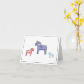 Schwedische Dala Horse Grußkarte Karte (Gelbe Blume)