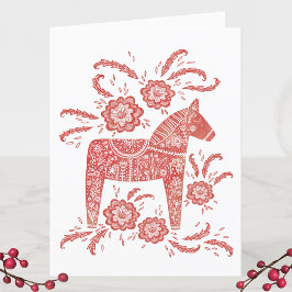 Schwedische Dala Horse Holiday Card Feiertagskarte
