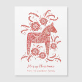 Schwedische Dala Horse Weihnachtskarte Magnetkarte (Vorderseite)