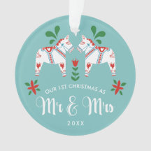 Schwedische Dala Pferde 1. Weihnachten Mr. & Mrs.