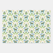 Schwedische Dala Pferde Aquamarin Geschenkpapier Set (Vorderseite)