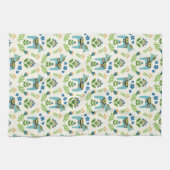 Schwedische Dala Pferde Aquamarin Geschirrtuch (Horizontal)