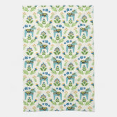 Schwedische Dala Pferde Aquamarin Geschirrtuch (Vertikal)