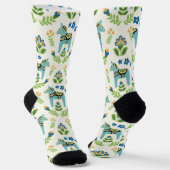 Schwedische Dala Pferde Aquamarin Socken (Gewinkelt)