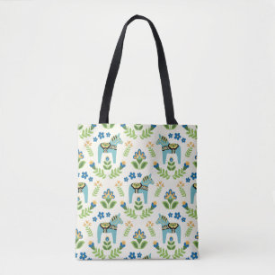 Schwedische Dala Pferde Aquamarin Tasche