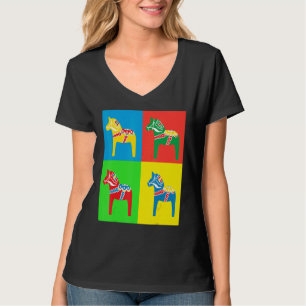 Schwedische Dala Pferde Dalecarlian Pferd Squ T-Shirt