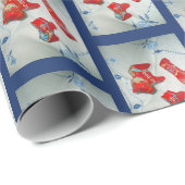 Schwedische Dala Pferde Geschenkpapier (Rolleneckpunkt)