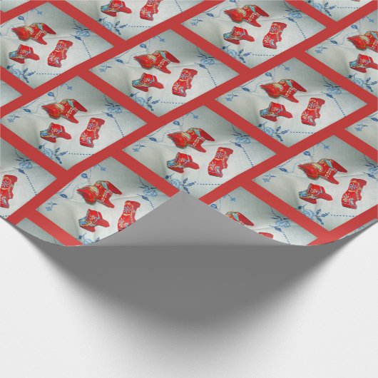 Schwedische Dala Pferde Geschenkpapier (Ecke)