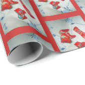 Schwedische Dala Pferde Geschenkpapier (Rolleneckpunkt)