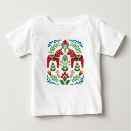 Schwedische Dala Pferde Red Baby T-shirt
