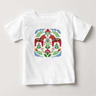 Schwedische Dala Pferde Red Baby T-shirt