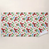 Schwedische Dala Pferde Red Beach Handtuch (Vorderseite)