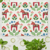 Schwedische Dala Pferde Red Geschirrtuch (Gefaltet)