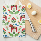 Schwedische Dala Pferde Red Geschirrtuch (Viertel Falte)