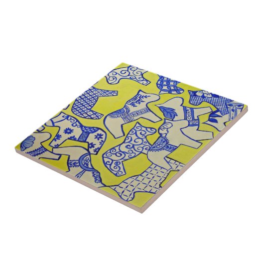 Schwedische Dala Pferde Tile Fliese (Seite)