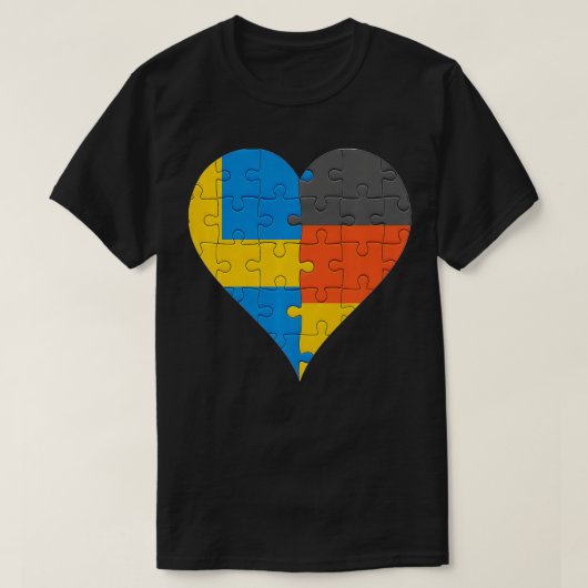 Schwedische deutsche Flagge Herzklopfen Shirt  (Design vorne)