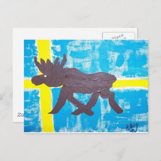 Schwedische Elche Postkarte (Vorne/Hinten)