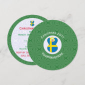 Schwedische-Engel-Flagge Weihnachten Personalisier Einladung (Vorne/Hinten)