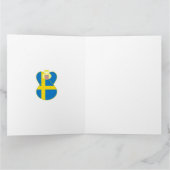 Schwedische Engel-Weihnachtsfahne Personalisiert Karte (Innenseite)