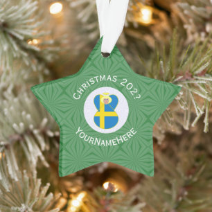Schwedische Engels-Weihnachtsflagge personalisiert Ornament