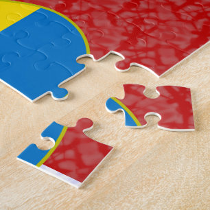 Schwedische Engelsflagge auf Rot und Weiß Personal Puzzle