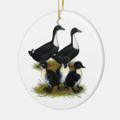 Schwedische Enten-Familie Keramikornament (Links)