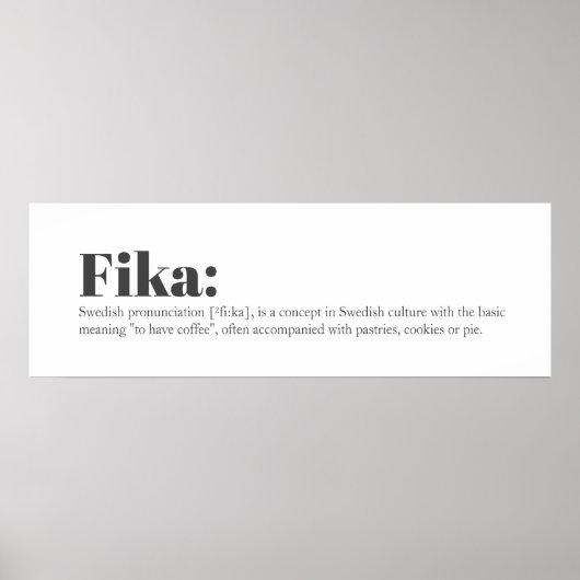 Schwedische FIKA-Definition Poster (Vorne)