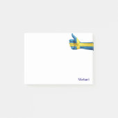 Schwedische Flagge auf der Hand Post-it Klebezettel (Vorderseite)