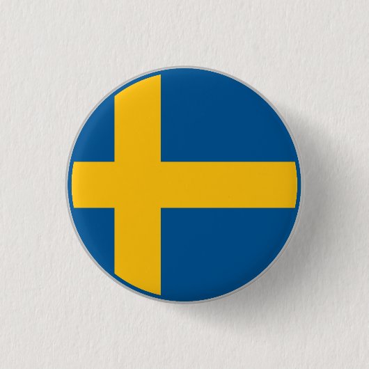 Schwedische Flagge Button (Vorderseite)