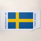 Schwedische Flagge des personalisierten Badetuchs Strandtuch (Vorderseite)