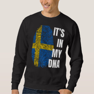 Schwedische Flagge Dna Fingerprint Schweden Sweatshirt