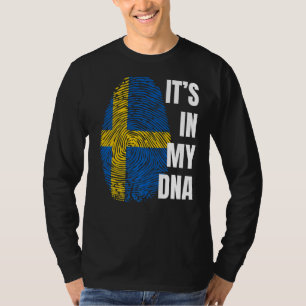 Schwedische Flagge Dna Fingerprint Schweden T-Shirt