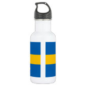 Schwedische Flagge Edelstahlflasche (Rückseite)
