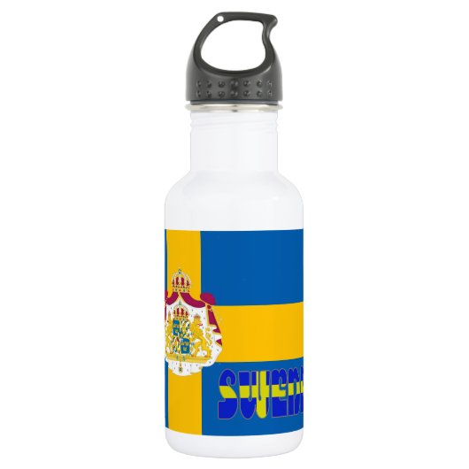 Schwedische Flagge Edelstahlflasche (Vorderseite)