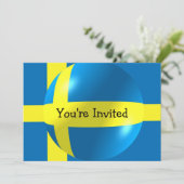 Schwedische Flagge Einladung (Stehend Vorderseite)