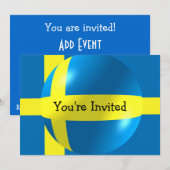 Schwedische Flagge Einladung (Vorne/Hinten)