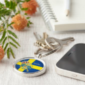 Schwedische Flagge, Emblem & Schweden - Urlaub / S Schlüsselanhänger (Seite)