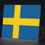 Schwedische Flagge Fotoplatte<br><div class="desc">Phantastische Plaque mit Flagge von Schweden. Dieses Produkt ist anpassbar.</div>